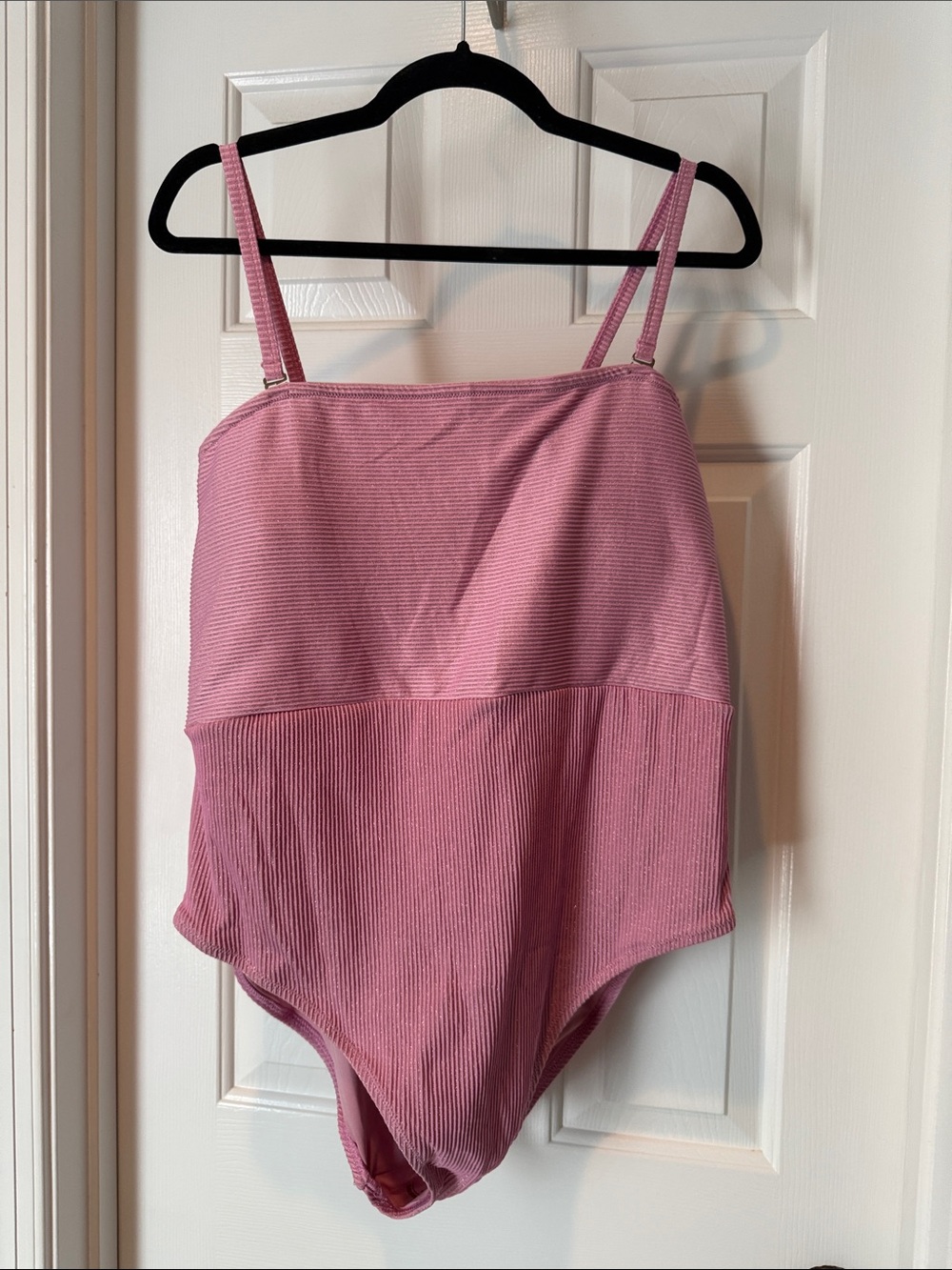 Old Navy Dusty Pink Sparkling Ribbed One-Piece Swim